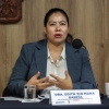 Foto de la Dra Edith Xiomara en conferencia de prensa