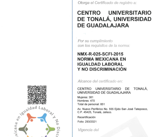Certifican al CUTonalá como centro incluyente